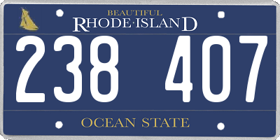 RI license plate 238407