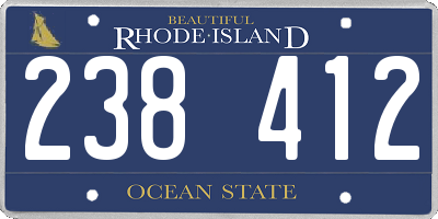 RI license plate 238412