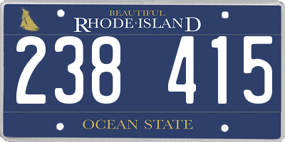 RI license plate 238415