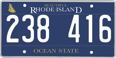 RI license plate 238416