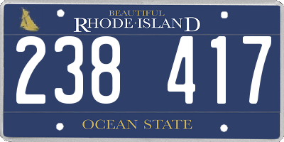 RI license plate 238417