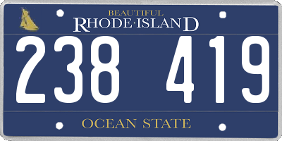 RI license plate 238419