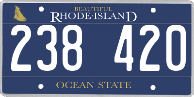 RI license plate 238420