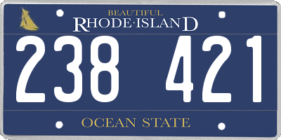 RI license plate 238421