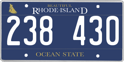 RI license plate 238430