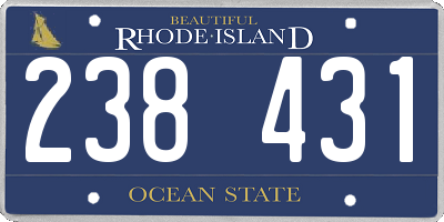 RI license plate 238431