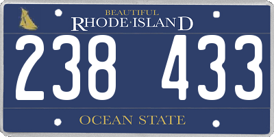 RI license plate 238433