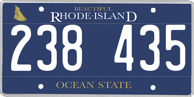 RI license plate 238435
