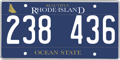 RI license plate 238436