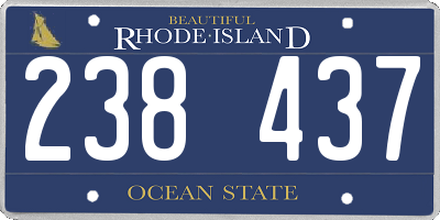 RI license plate 238437