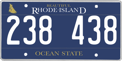 RI license plate 238438