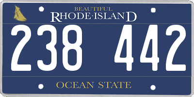 RI license plate 238442