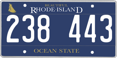 RI license plate 238443