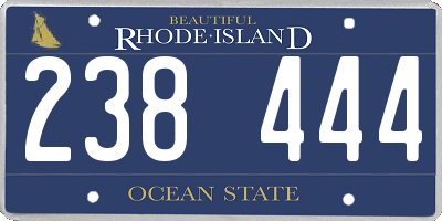 RI license plate 238444
