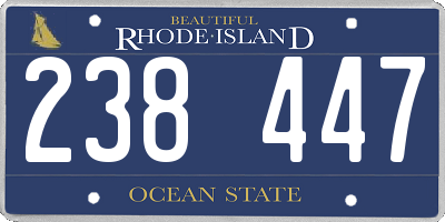 RI license plate 238447