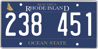 RI license plate 238451