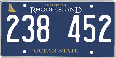 RI license plate 238452