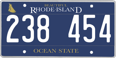 RI license plate 238454