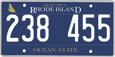 RI license plate 238455