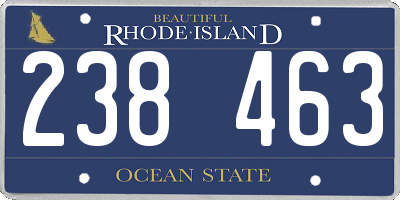 RI license plate 238463