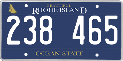 RI license plate 238465