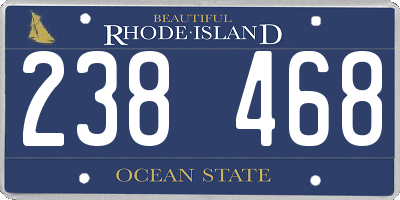 RI license plate 238468