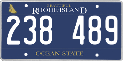 RI license plate 238489