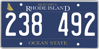 RI license plate 238492