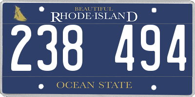 RI license plate 238494