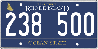RI license plate 238500