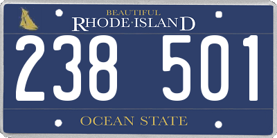 RI license plate 238501