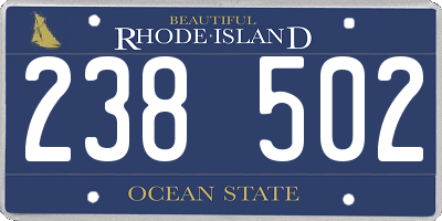 RI license plate 238502