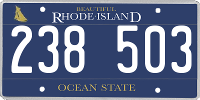 RI license plate 238503