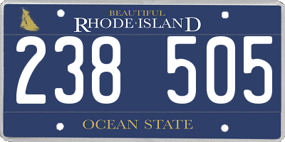 RI license plate 238505