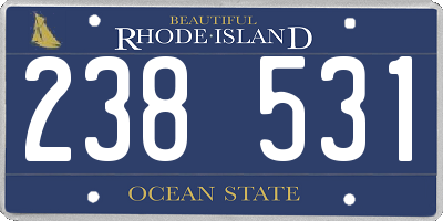RI license plate 238531