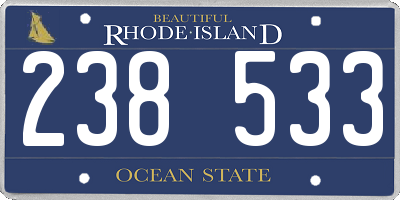 RI license plate 238533
