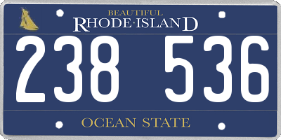 RI license plate 238536