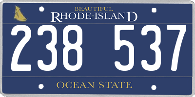 RI license plate 238537