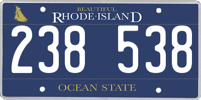 RI license plate 238538
