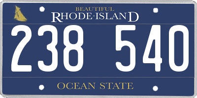 RI license plate 238540