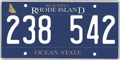 RI license plate 238542