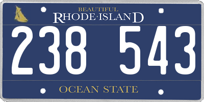 RI license plate 238543