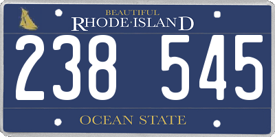 RI license plate 238545