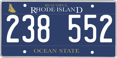RI license plate 238552