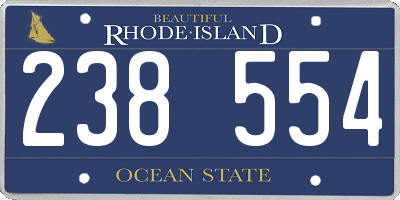 RI license plate 238554