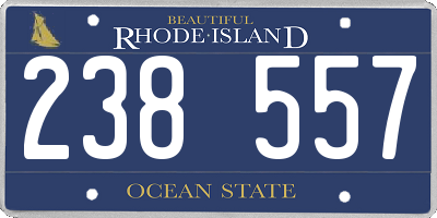 RI license plate 238557