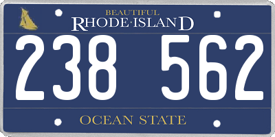 RI license plate 238562