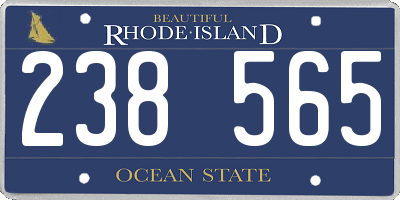 RI license plate 238565