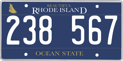 RI license plate 238567