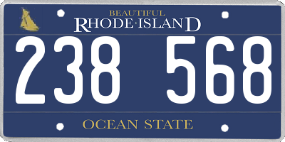 RI license plate 238568
